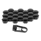 Lampa Fekete ABS Kerékcsavar Kupak - 17mm - 20db