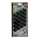 Lampa Fekete ABS Kerékcsavar Kupak - 19mm - 20db