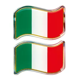 Lampa, Italia Trikolor Lobogó Dekoráció, 2db 40x27mm