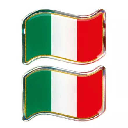 Lampa, Italia Trikolor Lobogó Dekoráció, 2db 40x27mm