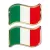 Lampa, Italia Trikolor Lobogó Dekoráció, 2db 40x27mm