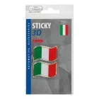 Lampa, Italia Trikolor Lobogó Dekoráció, 2db 40x27mm
