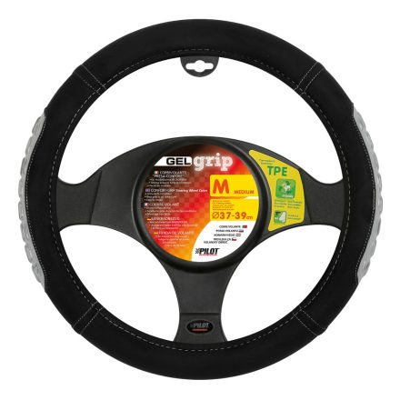 Lampa Gel Grip, Mikroszálas Kormányvédő Fekete-Szürke M 37-39cm
