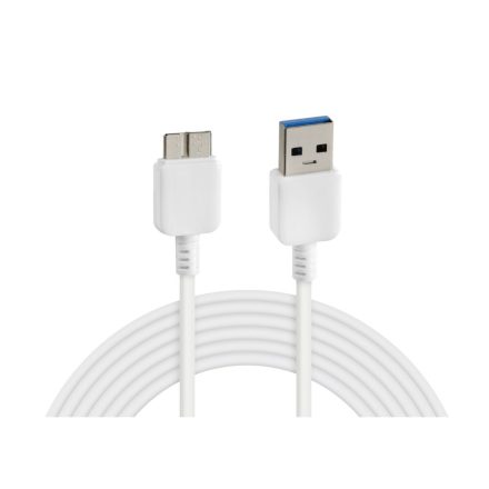 Lampa, Adatkábel, USB - USB3.0 microB, Fehér, 1m