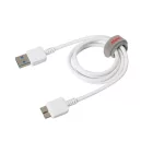 Lampa, Adatkábel, USB - USB3.0 microB, Fehér, 1m