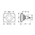 Lampa, Ext-6, Din Szivargyújtó aljzat, Süllyesztett, 12/24V