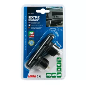   Lampa, EXT-2, Szivargyújtó Aljzat 2-es, Süllyesztett, Vízálló, 12/24V