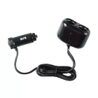 Lampa, PL-2, Szivargyújtó elosztó 2-es, Kábellel, 10A 12/24V