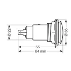 Lampa, P5, Szivargyújtó Aljzat, Süllyeszthető, 10A 12/24 V
