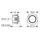Lampa 12/24V süllyeszthető LED, sárga színű