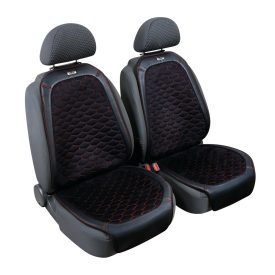   Lampa Daytona, Ülésvédő Előre 2db  Skeentexből és Mikroszálas velúrból - Fekete/Piros