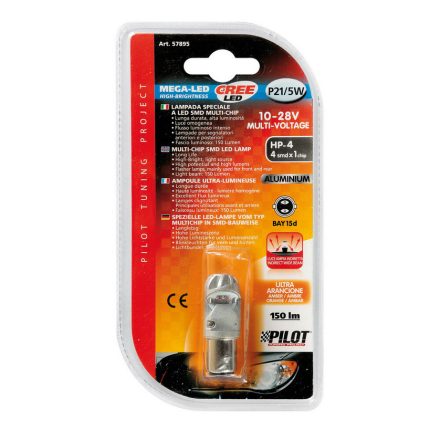 Lampa, BAY15D Led Narancs, 10-28V 21/5W
