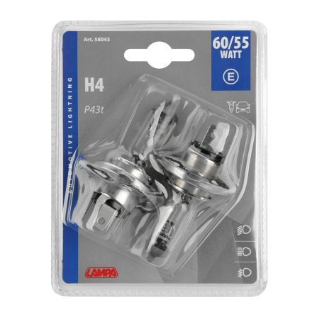 Lampa, Izzó H4 Pár, 60/55W 12V