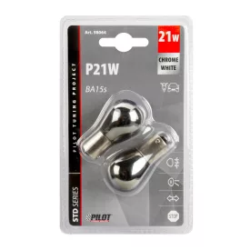 IZZÓ LAMPA 12V 21W KRÓM FEHÉR PÁR