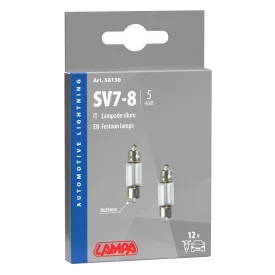 IZZÓ LAMPA 12 V 5W SV7 SOFFITA 8X28MM