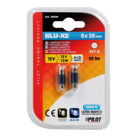 IZZÓ LAMPA 12 V 15W BLUE-XE SO 8X28 MM SZOFITA
