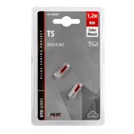 Lampa, Izzó 1,2W, Üveg, 12V, Piros