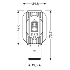 Lampa Mega-LED 2 - LED izzó - S2 - BA20D - 1db