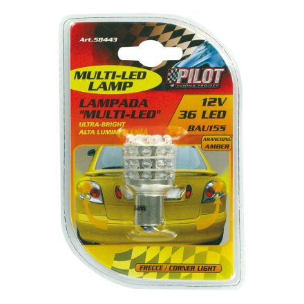 Lampa 12 V-os többfunkciós LED-es lámpa 36 LED - (PY21W) - BAU15s - 1 db - Borostyánsárga