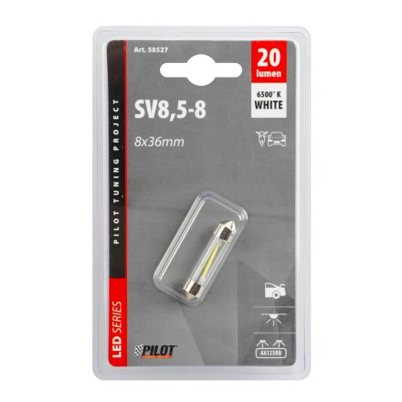 Lampa SMD Szofita Led 12V 8x36 mm - SV8,5-8 - 1 db