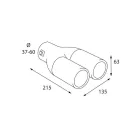 Lampa Kipufogóvég TS-77 Króm Dupla 37-60 MM 215 MM Hosszú
