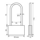 Lampa, hosszú szárú lakat motorkerékpárokhoz 110 mm