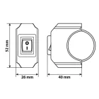 Lampa, Kapcsoló Kerékpár és Motor Kormányra, Vízálló, 12V 6A