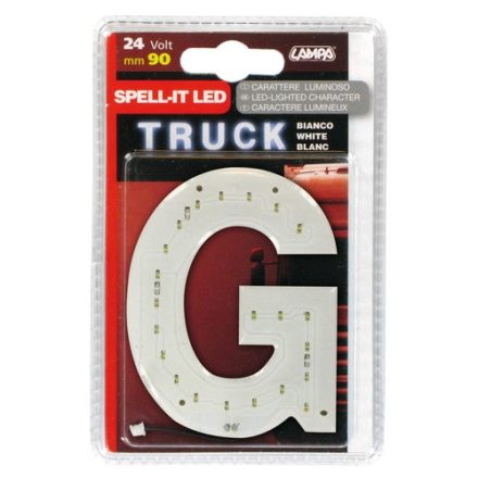 Lampa Ledes Betű Fehér Színű "G" 24 V 90 Mm