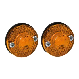   Lampa 2db Ledlámpa 24V, S-11, E9, IP-67, Vízálló - Borostyánsárga