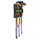 JBM 9 darabos, színesre festett, extra hosszú, imbuszkulcskészlet