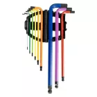 JBM 9 darabos, színesre festett, extra hosszú, imbuszkulcskészlet