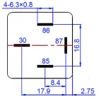 RELÉ 4 LÁBÚ 40A 12V