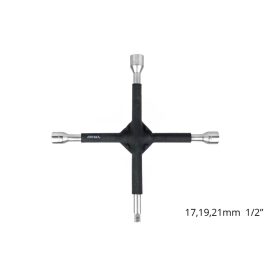   Amio Keresztkulcs Gumibevonattal és Krova Csatlakozóval 17-19-21mm 1/2"