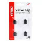 Amio Műanyag Szelepsapka Fekete 4db