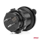 Amio Vízálló Dupla USB Aljzat MOD-03 12/24 1-2.1A