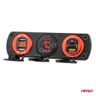 Amio Beépítő Panel USB/Szivargyújtó Aljzathoz 3db-os