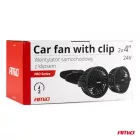 Amio Autós ventilátor rögzítőelemmel 2x4" 24V