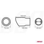 Amio Kipufogóvég rozsdamentes acél piros 43-62mm