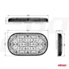 Amio, Villogó mágneses, Sárga, 48LED, 12/24V