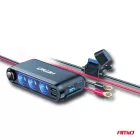Amio Szivargyújtós Elosztó Voltmérővel és USB-vel