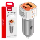 Amio USB + USB-C Szivargyújtós Töltő 20W 12/24V