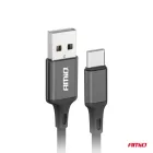 Amio Adatkábel USB-USB-C 2M Fekete 2A