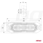 KIEGÉSZÍTŐ VILLOGÓ LÁMPA 4XLED 12/24V SÁRGA 2 FUNKCIÓ