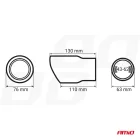 Amio Kipufogóvég rozsdamentes acél zöld 43-62mm