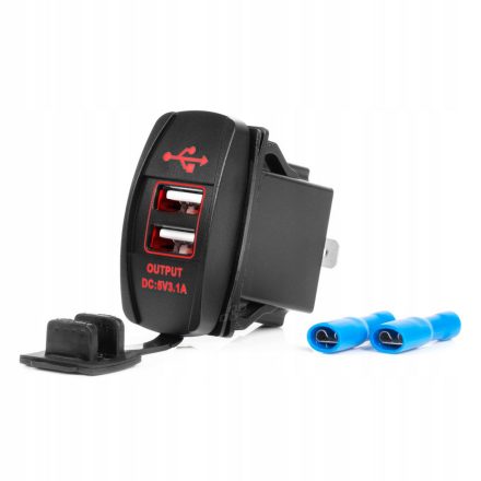 Amio, Dupla Usb Aljzat, Beépíthető, Vízálló, 12/24V