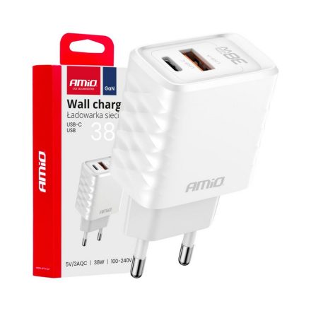 Amio, Hálozati Töltő Usb-Usb C, 30W 100-240V