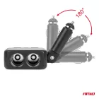 Amio Dupla elosztós töltő 2x USB A 1x USB C 12/24V 100W 180°