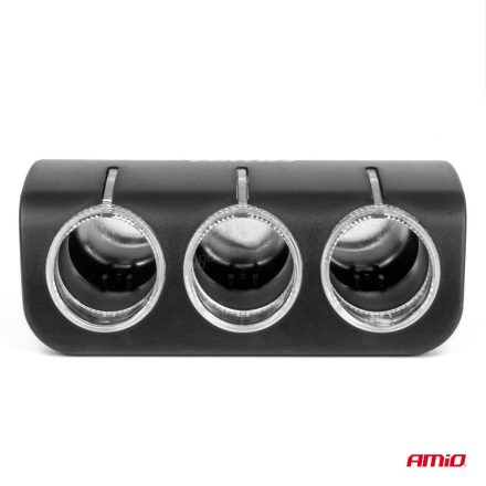 Amio, Szivargyújtó Elosztó 3-as, Hajlítható, 120W 12/24V