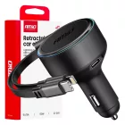 Amio, Szivargyújtó Töltő Usb-C - Lightning, Behuzható, 60W 12/24V