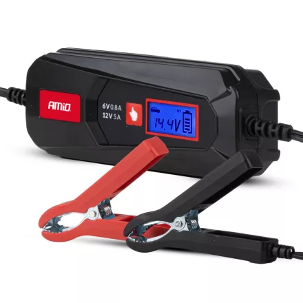 Amio Digitális Akkutöltő 6/12V 5A
